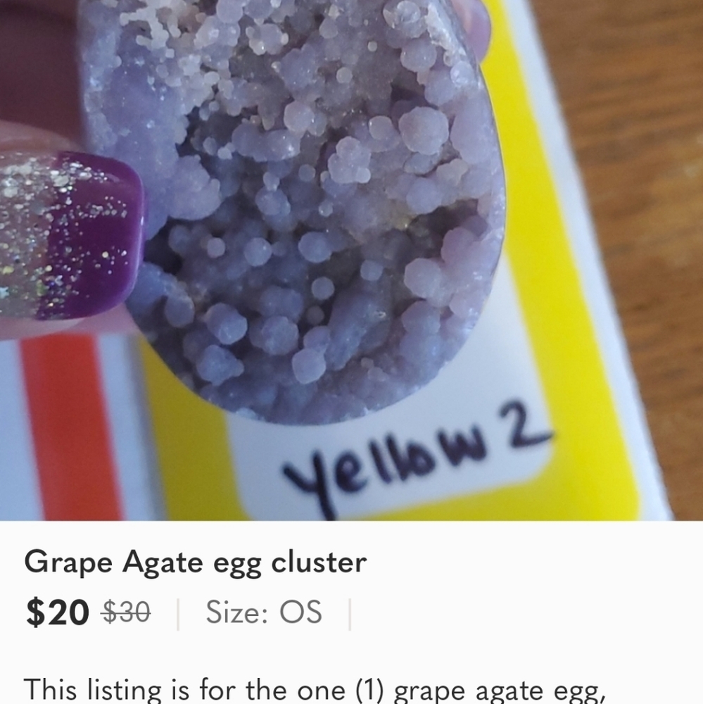 2 grape agate eggs picked by Courtney